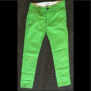 abercrombie kids green chino pants, size 12 slim